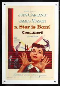 d422 STAR IS BORN linen one-sheet movie poster '54 Judy Garland, Mason
