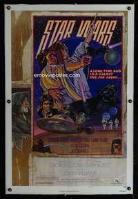 d423 STAR WARS linen NSS style D 1sh 1978 George Lucas classic, circus poster art by Struzan & White!