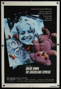 d429 SUGARLAND EXPRESS linen one-sheet movie poster '74 Spielberg, Hawn