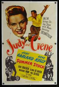 d430 SUMMER STOCK linen one-sheet movie poster '50 Judy Garland, Gene Kelly