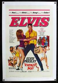 d449 TICKLE ME linen one-sheet movie poster '65 Elvis Presley, Julie Adams