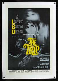 d458 TRIP linen one-sheet movie poster '67 AIP, LSD, Lovely Sort of Death!