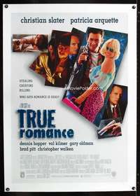 d461 TRUE ROMANCE linen one-sheet movie poster '93 Slater, Tarantino