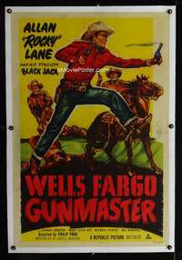 d483 WELLS FARGO GUNMASTER linen one-sheet movie poster '51 Rocky Lane