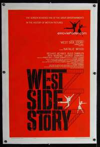 d484 WEST SIDE STORY linen pre-Awards one-sheet movie poster '61