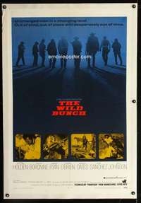 d490 WILD BUNCH linen one-sheet movie poster '69 Sam Peckinpah classic!