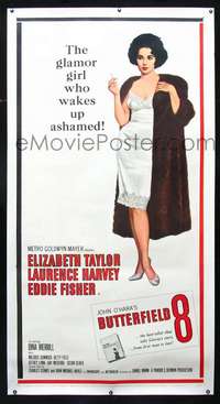e028 BUTTERFIELD 8 linen three-sheet movie poster '60 callgirl Liz Taylor!