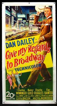 e033 GIVE MY REGARDS TO BROADWAY linen three-sheet movie poster '48 Dan Dailey