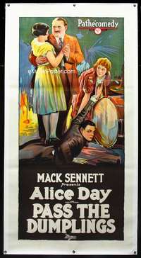 e036 PASS THE DUMPLINGS linen three-sheet movie poster '26 Alice Day, Quillan