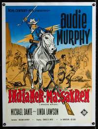 e428 APACHE RIFLES linen Danish movie poster '64 Audie Murphy, cool!