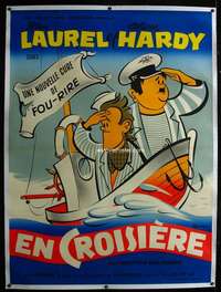 e066 SAPS AT SEA linen French one-panel movie poster R50s great Bohle art!