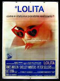 e058 LOLITA linen Italian two-panel movie poster '62 Kubrick, sexy Sue Lyon!