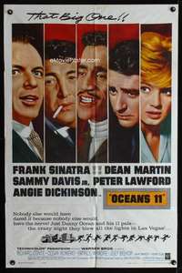 e023 OCEAN'S 11 one-sheet movie poster '60 Sinatra, classic Rat Pack!
