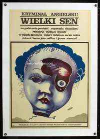 e248 BIG SLEEP linen Polish movie poster '78 wild Pkoza-Dolinski art!