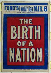 e021 BIRTH OF A NATION canvas banner movie poster '16 D.W. Griffith