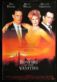 f086 BONFIRE OF THE VANITIES 40x60 movie poster '90 Hanks, Willis