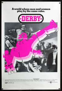 f094 DERBY 40x60 movie poster '71 cool rollerskating image!