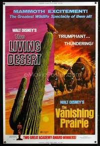 f101 LIVING DESERT/VANISHING PRAIRIE 40x60 movie poster '71 Disney