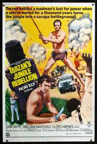 f114 TARZAN'S JUNGLE REBELLION 40x60 movie poster '67 Ron Ely