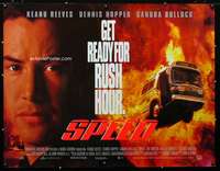 f061 SPEED video movie poster '94 Keanu Reeves, flaming bus!