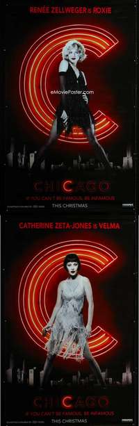 f069 CHICAGO 2 vinyl banner movie posters '02 Zellweger, Zeta-Jones