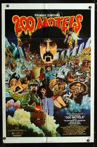 h005 200 MOTELS one-sheet movie poster '71 Frank Zappa, cool artwork image!