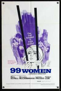 h008 99 WOMEN one-sheet movie poster '69 Jess Franco, behind bars w/o men!