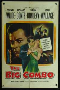 h052 BIG COMBO one-sheet movie poster '55 Cornel Wilde, classic film noir!