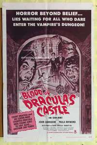 h072 BLOOD OF DRACULA'S CASTLE one-sheet movie poster '69 art of vampires!