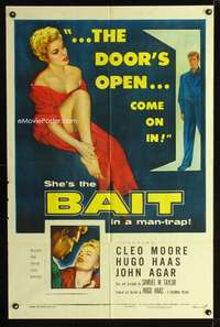 k051 BAIT one-sheet movie poster '54 sexy bad girl Cleo Moore image!