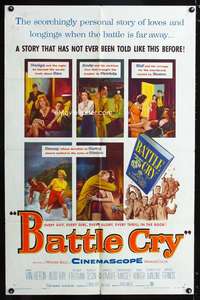 k055 BATTLE CRY one-sheet movie poster '55 Van Heflin, Tab Hunter, WWII