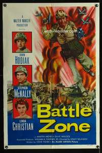 k061 BATTLE ZONE one-sheet movie poster '52 combat cameraman John Hodiak!