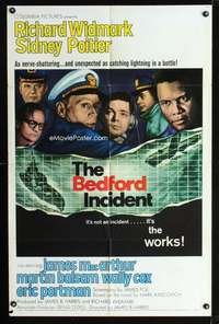 k072 BEDFORD INCIDENT one-sheet movie poster '65 Widmark, Sidney Poitier