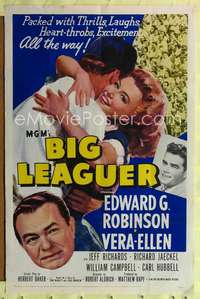 k081 BIG LEAGUER one-sheet movie poster '53 Edward G. Robinson, baseball!