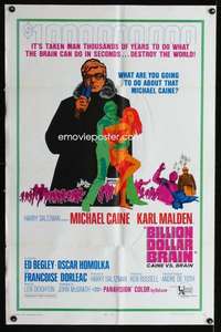 k083 BILLION DOLLAR BRAIN style B one-sheet movie poster R68 Michael Caine