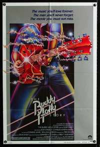 k097 BUDDY HOLLY STORY style B one-sheet movie poster '78 different image!