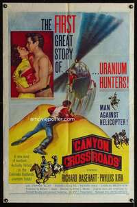 k105 CANYON CROSSROADS one-sheet movie poster '55 story of uranium hunters!