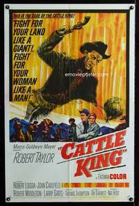 k116 CATTLE KING one-sheet movie poster '63 Robert Taylor, Tay Garnett