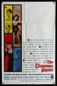 k122 CHAPMAN REPORT one-sheet movie poster '62 Jane Fonda, Irving Wallace
