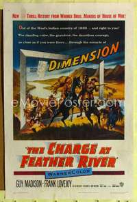 k123 CHARGE AT FEATHER RIVER one-sheet movie poster '53 3-D, Guy Madison
