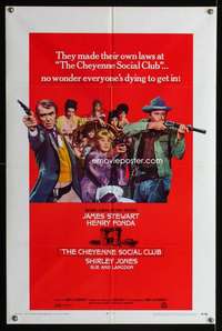 k129 CHEYENNE SOCIAL CLUB one-sheet movie poster '70 Jimmy Stewart, Fonda