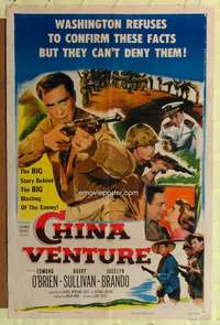 k134 CHINA VENTURE one-sheet movie poster '53 Don Siegel, Edmond O'Brien