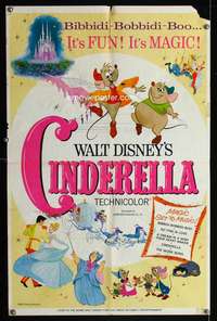 k143 CINDERELLA one-sheet movie poster R65 Walt Disney classic cartoon!