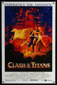 k146 CLASH OF THE TITANS one-sheet movie poster '81 great Hildebrandt art!