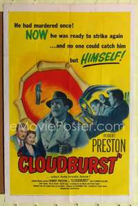 k149 CLOUDBURST one-sheet movie poster '51 Robert Preston, English noir!