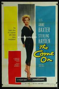 k154 COME ON one-sheet movie poster '56 very sexy bad girl Anne Baxter!