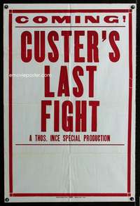 k168 CUSTER'S LAST FIGHT one-sheet movie poster R25 50th Anniversary!
