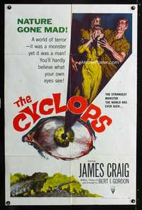 k169 CYCLOPS one-sheet movie poster '57 Bert I Gordon, Lon Chaney Jr