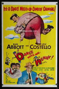 k171 DANCE WITH ME HENRY one-sheet movie poster '56 Abbott & Costello!