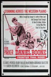 k173 DANIEL BOONE FRONTIER TRAIL RIDER one-sheet movie poster '66 Parker
